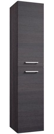 Badezimmer - Hochschrank Rajkot 85, Farbe: Eiche Schwarz – 160 x 35 x 35 cm (H x B x T)