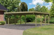 Doppelcarport Classic 2 mit Stahl-Dach Variante A SET, Farbe: Natur KDI, Grundfläche: 33 m²