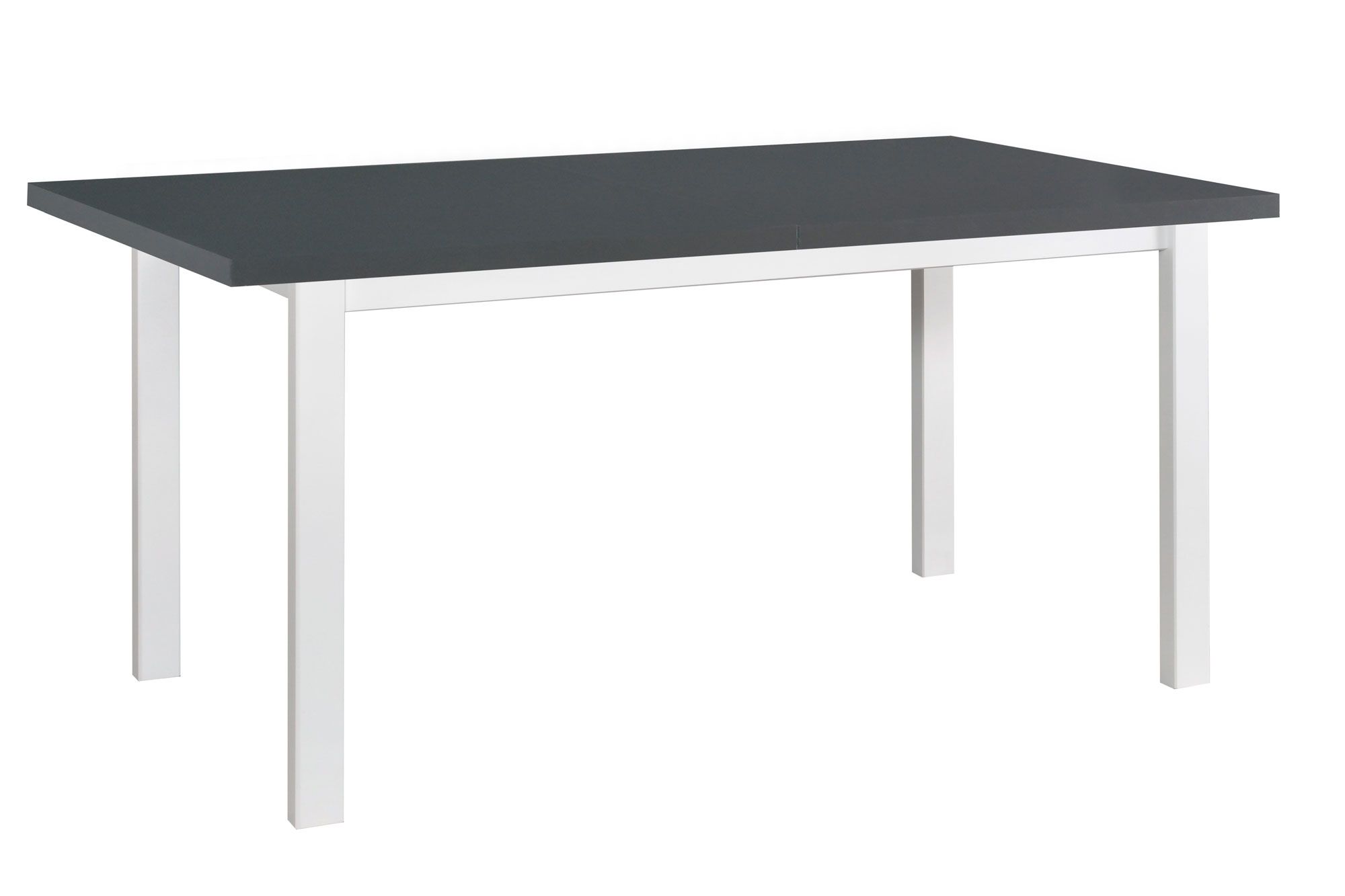 Großer Esstisch NANI in Weiß/Grafit, Tischplattenhöhe 32 mm, Abmessung 90 x 160/200 (B x T), Oberfläche kratzfest laminiert, Hochwertig verarbeitet