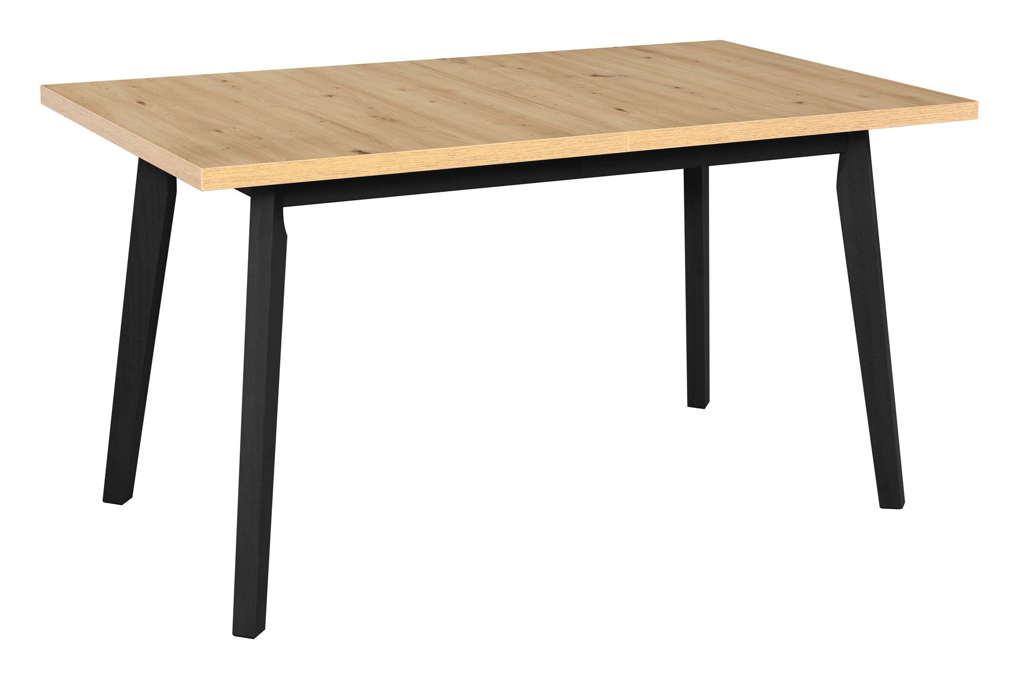 Esstisch ARONS in Schwarz/Eiche, Abmessung 80 x 140/180 cm (B x T), Tischplattenhöhe von 32 mm, Tischplatte furniert, leicht kombinierbar, Holzfüße