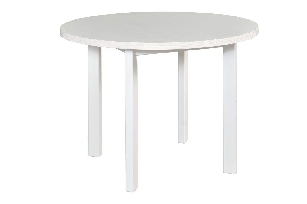 Runder Esstisch LEVA in Weiß, Abmessung  Ø 100, Tischplattenhöhe 32 mm, Tischplatte kratzfest laminiert, hochwertige Verarbeitung, schöne Maserung