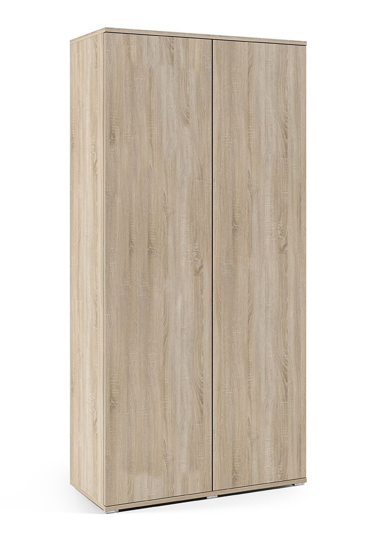 Moderner Drehtürenschrank mit zwei ausziehbare Kleiderstangen Zapopan 27, Maße: 185 x 90 x 40 cm, zwei Fächer, einfaches Design, hochwertige Verarbeitung