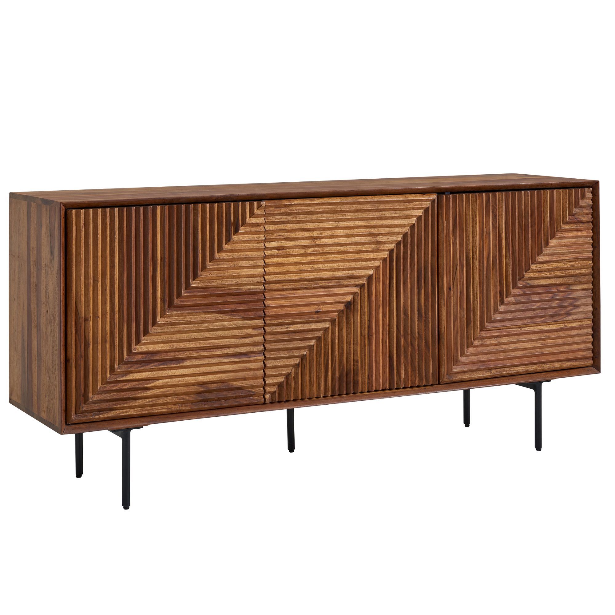 Kommode / Sideboard, Farbe: Sheesham, teilmassiv - Abmessungen: 72 x 148 x 40 cm (H x B x T)