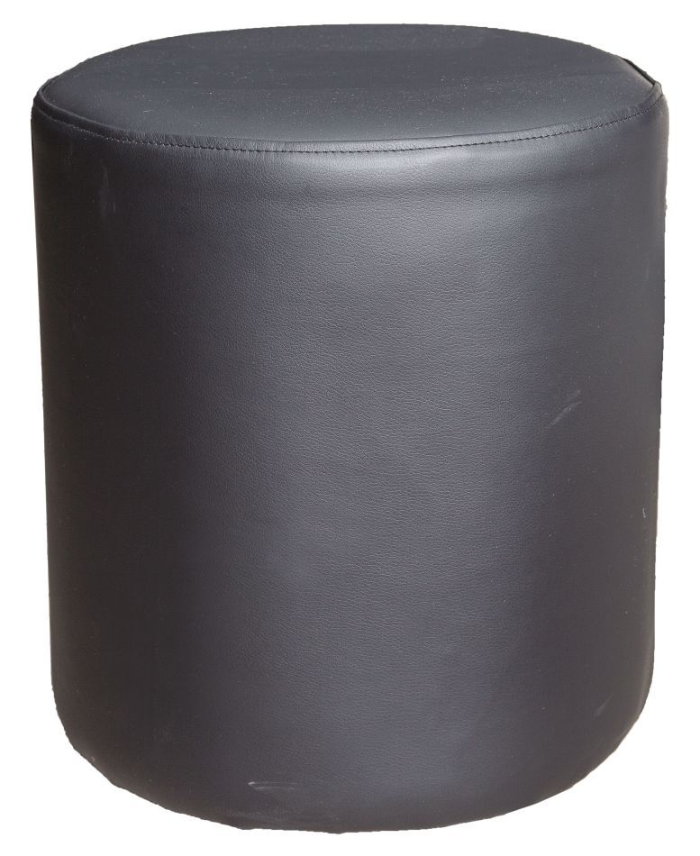 Hocker / Pouf Bassila 02, Farbe: Schwarz - Abmessungen: 40 x 38 x 38 cm (H x B x T)