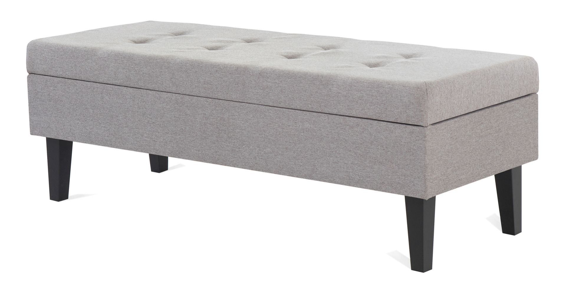 Sitzbank mit Stauraum gepolstert Maridi 243, Farbe: Grau - Abmessungen: 45 x 110 x 40 cm (H x B x T)