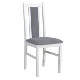 Stuhl Wenden aus Buchenmassivholz in weiß, grau gepolstert, Polster aus T-25 Schaum für hohen Komfort, langlebiges Material, robustes Holz