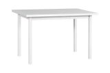 Weißer Esszimmertisch RUTA, Abmessung 70 x 120 cm (B x T), Laminat Platte kratzfest, leicht kombinierbar, stabile Holzfüße, Tischplattenhöhe 32 mm