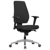 Ergonomischer Bürostuhl Apolo 62, Farbe: Schwarz / Chrom, mit einstellbarer Sitzhärte