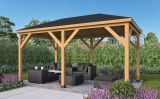 Pavillon Borba aus unbehandeltem Douglasienholz - Abmessung: 290 x 490 cm (L x B)