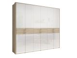 Drehtürenschrank / Kleiderschrank Nafplio 02, Farbe: Weiß / Eiche - Abmessungen: 237 x 270 x 59 cm (H x B x T)