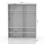 Schwebetürenschrank / Kleiderschrank Siumu 05, Farbe: Beige / Beige Hochglanz - 224 x 182 x 61 cm (H x B x T)