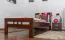 Kinderbett / Jugendbett "Easy Premium Line" K8, Buche Vollholz massiv dunkelbraun lackiert - Liegefläche: 90 x 200 cm