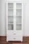 80 cm breiter Kleiderschrank mit 2 Türen, 8 Fächern und 2 Schubladen aus Massiv-Holz | Farbe: Weiß | Tiefe: 50 cm Abbildung