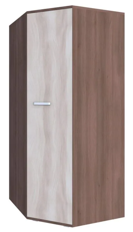 85 cm breiter Kleiderschrank mit 1 Tür | Kleiderstange | Farbe: Nuss Abbildung