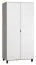 93 cm breiter Kleiderschrank mit 2 Türen | Farbe: Grau / Weiß Abbildung