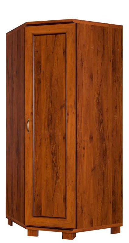 Drehtürenschrank / Eckkleiderschrank Dahra 01, Farbe: Eiche Braun - 197 x 85 x 85 cm (H x B x T)