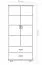 Schmaler 80 cm breiter Kleiderschrank mit 2 Türen, 8 Fächern und 2 Schubladen aus Massiv-Holz | Farbe: Weiß | Tiefe: 50 cm Abbildung
