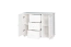Weiße Kommode Junco 171, Kiefer Vollholz, 78 x 100 x 47 cm, mit 3 Schubladen und 4 Fächern, robuste und stabile Ausführung, besonders langlebig, modern